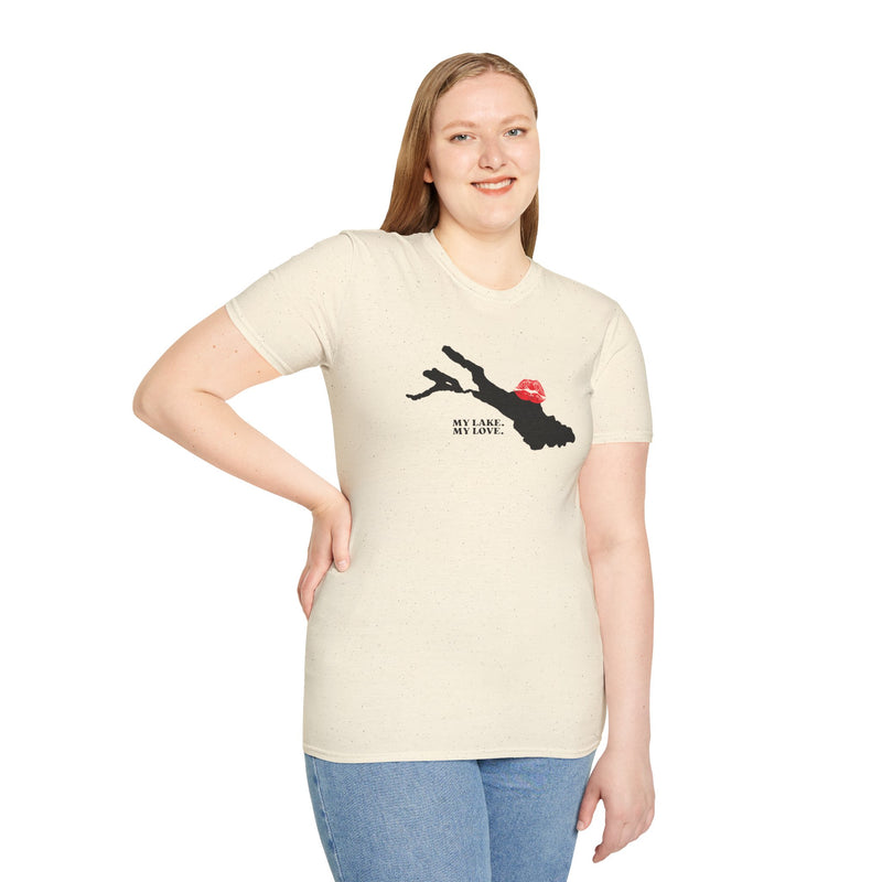 Unisex Softstyle T-Shirt mit Bodensee-Design Nr. 33 von Seeliebe®